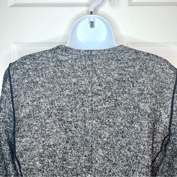 LOFT Pocket Chic Tweed Wool Cotton Blend Blazer Jacket Marled Grey Black 8 - Picture 9 of 13